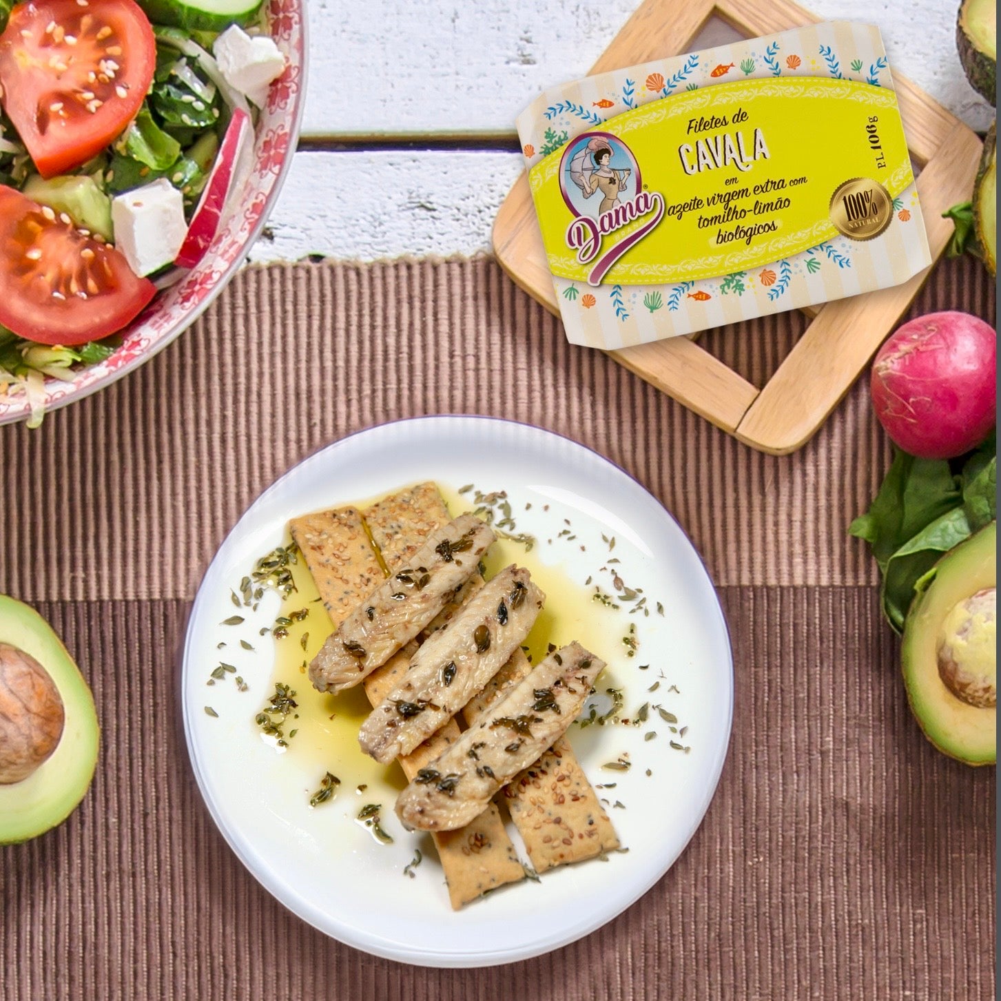 Filet z makreli w ekologicznej oliwie z oliwek extra virgin z tymiankiem cytrusowym (BIO) | Dama