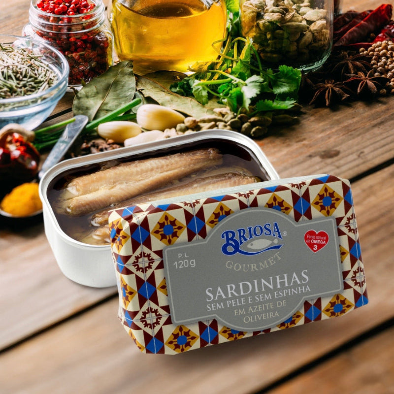 Sardynki w oliwie z oliwek, bez skóry i ości | Briosa Gourmet